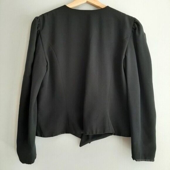 Vintage ANTELS Short Boxy Blazer Jacket Pleated Shoulders Sz L - Picture 8 of 9